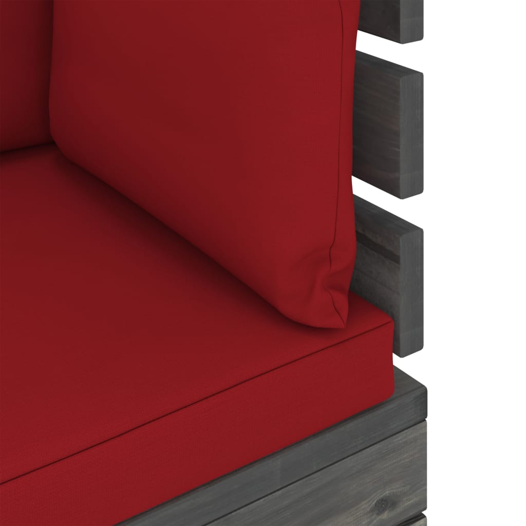 vidaXL 4 pcs conjunto lounge de paletes + almofadões madeira de pinho