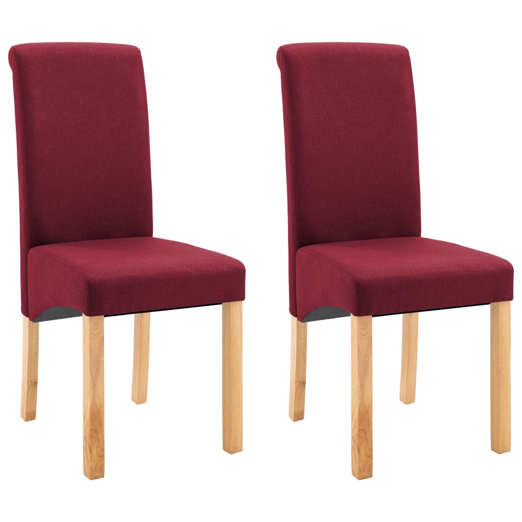 vidaXL Cadeiras de jantar 2 pcs tecido vermelho