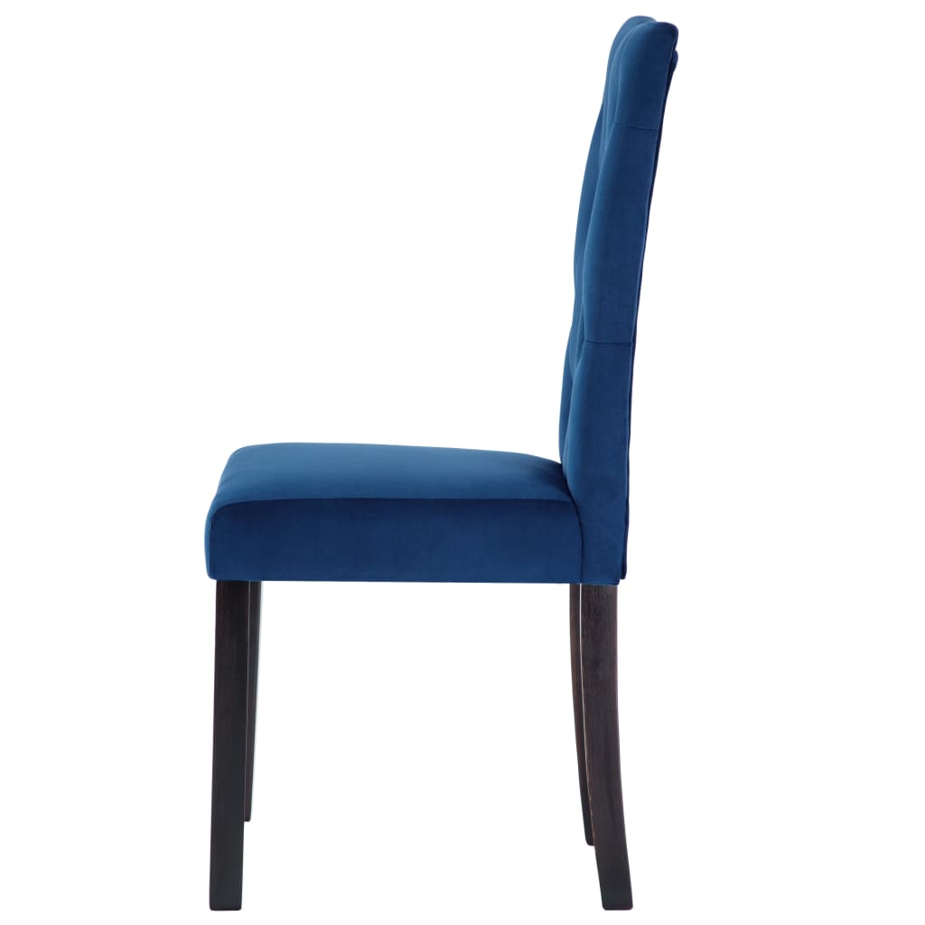vidaXL Cadeiras de jantar 4 pcs veludo azul-escuro
