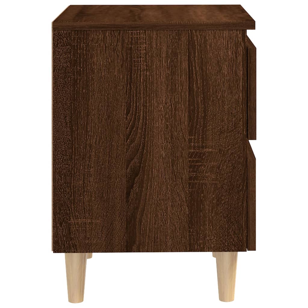 vidaXL Mesa cabeceira + pernas madeira maciça 40x35x50cm carv. castan.