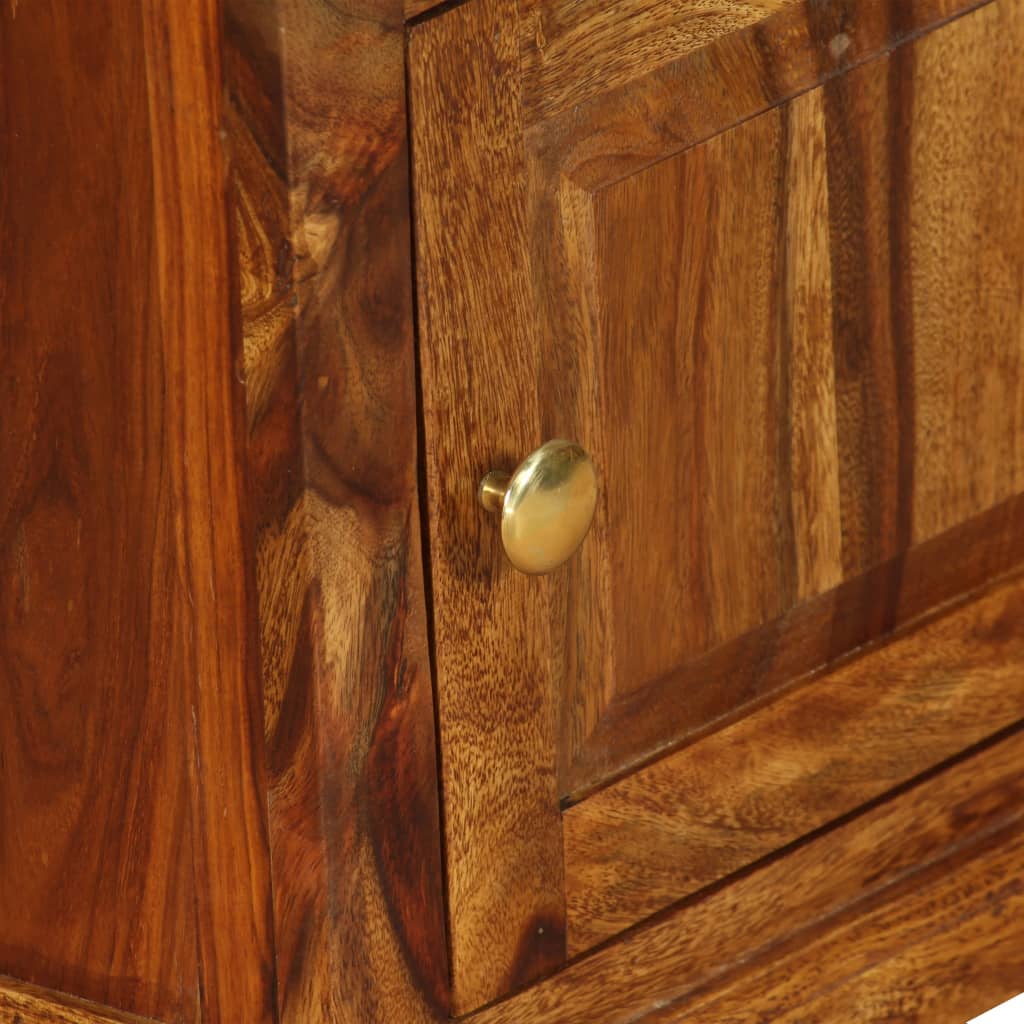 vidaXL Mesa cabeceira em madeira sólida de sheesham 2 pcs 40x30x50 cm