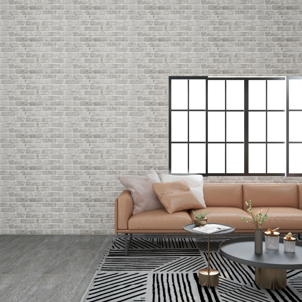 vidaXL Painéis de parede 3D design tijolos cinzento-claro 11 pcs EPS
