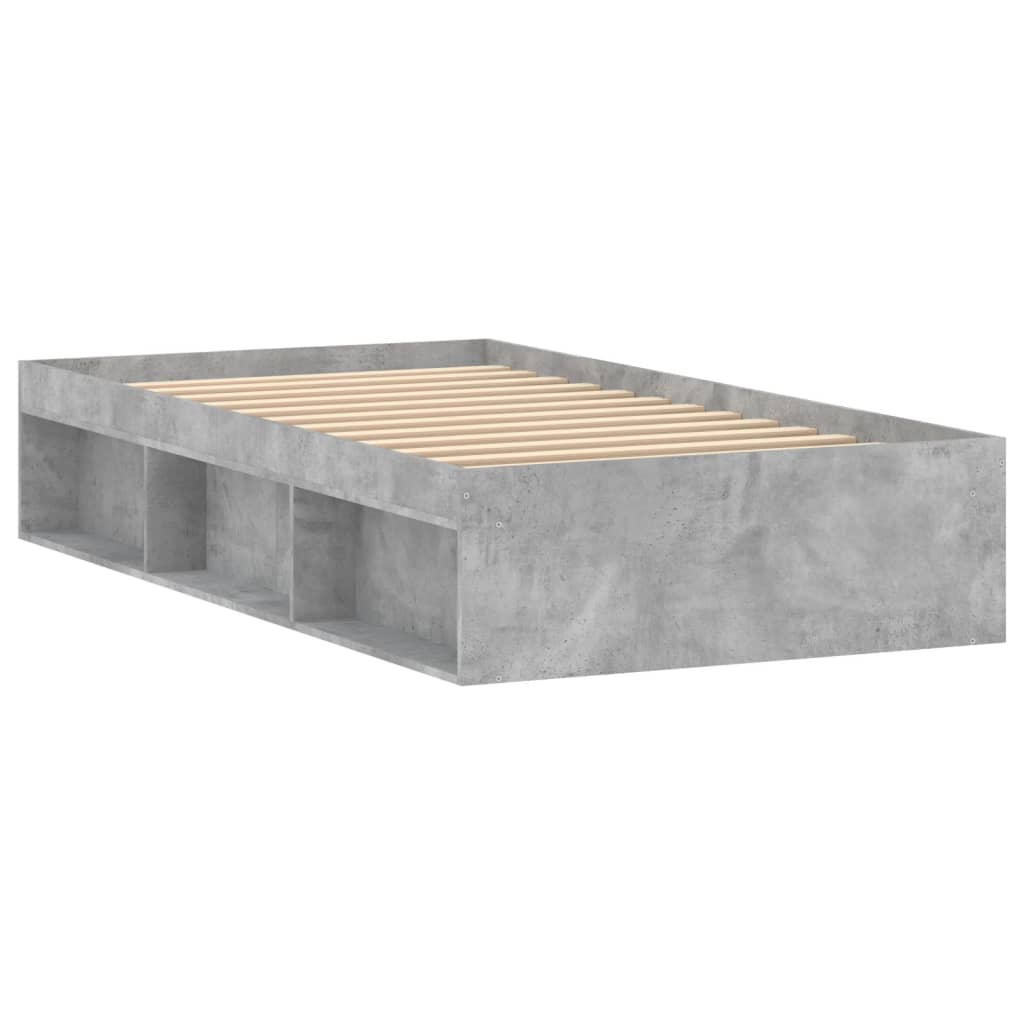 vidaXL Estrutura de cama 90x190 cm cinza cimento