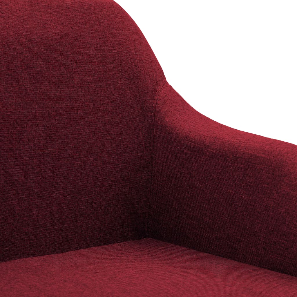 vidaXL Cadeiras de jantar giratórias 2 pcs tecido vermelho tinto