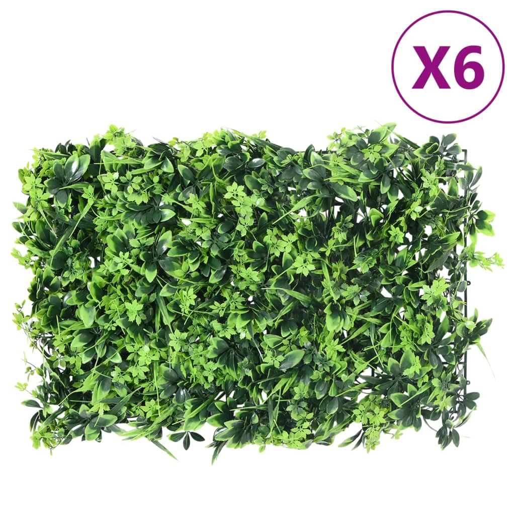  vidaXL Vedação de folhas artificiais 6 pcs 40x60 cm verde