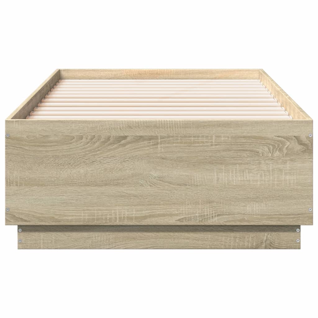 vidaXL Estrutura de cama 90x190cm derivados de madeira carvalho sonoma