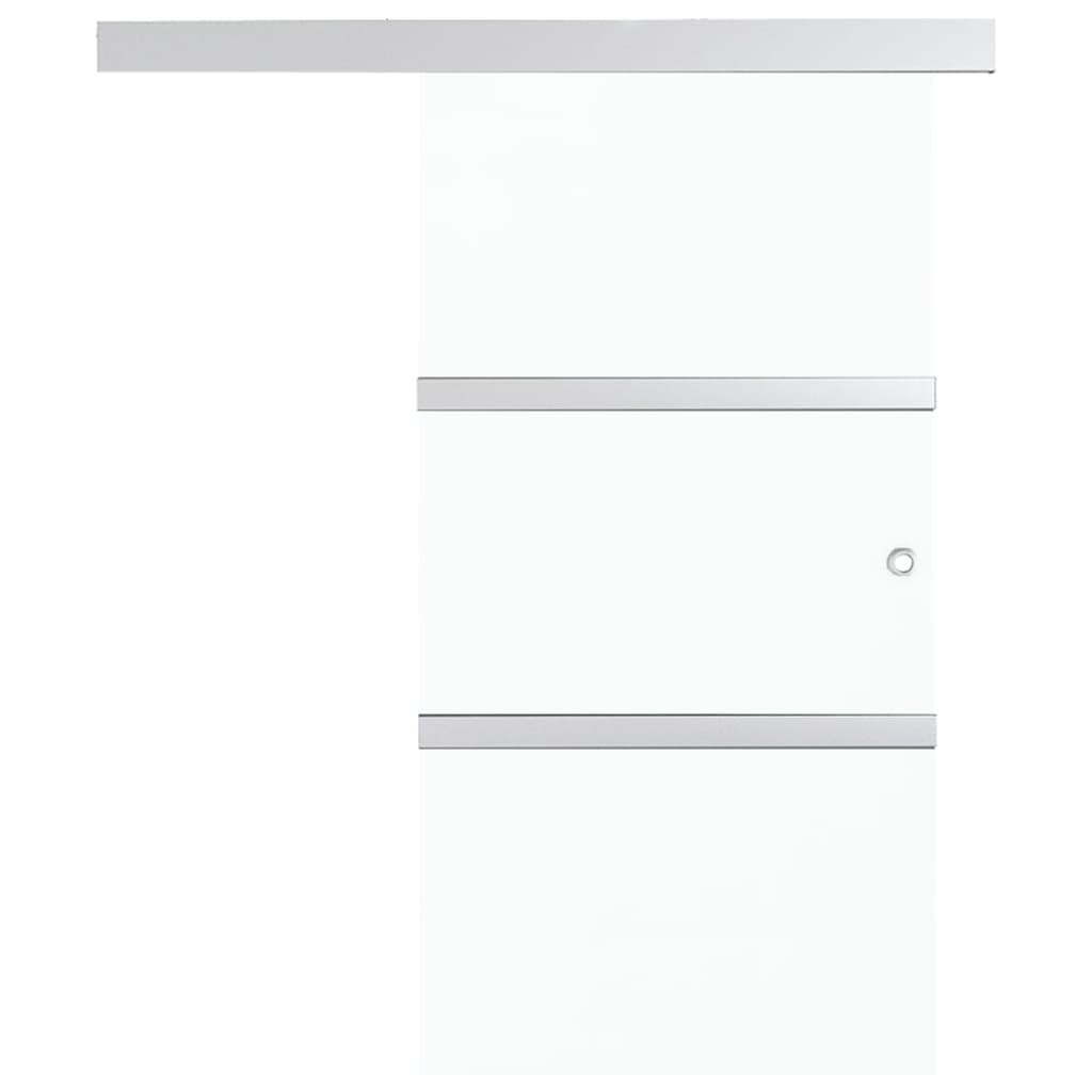 vidaXL Porta deslizante em vidro ESG e alumínio 90x205 cm prateado