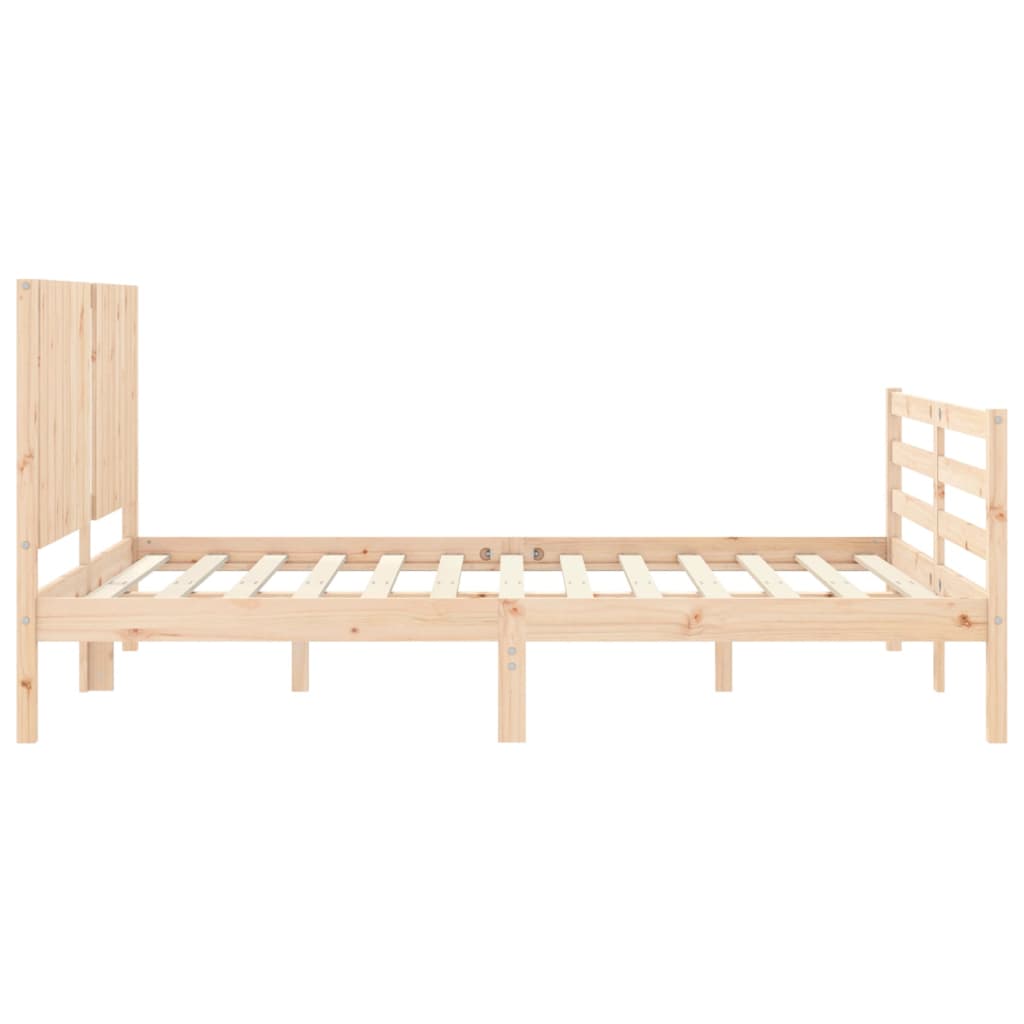 vidaXL Estrutura de cama com cabeceira 160x200 cm madeira maciça