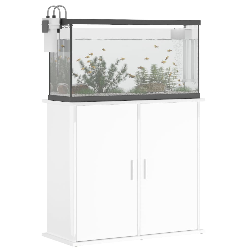 vidaXL Suporte de aquário 81x36x73 cm deriv. madeira branco brilhante