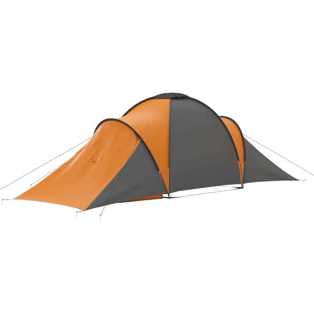 vidaXL Tenda de campismo para 6 pessoas cinzento e laranja