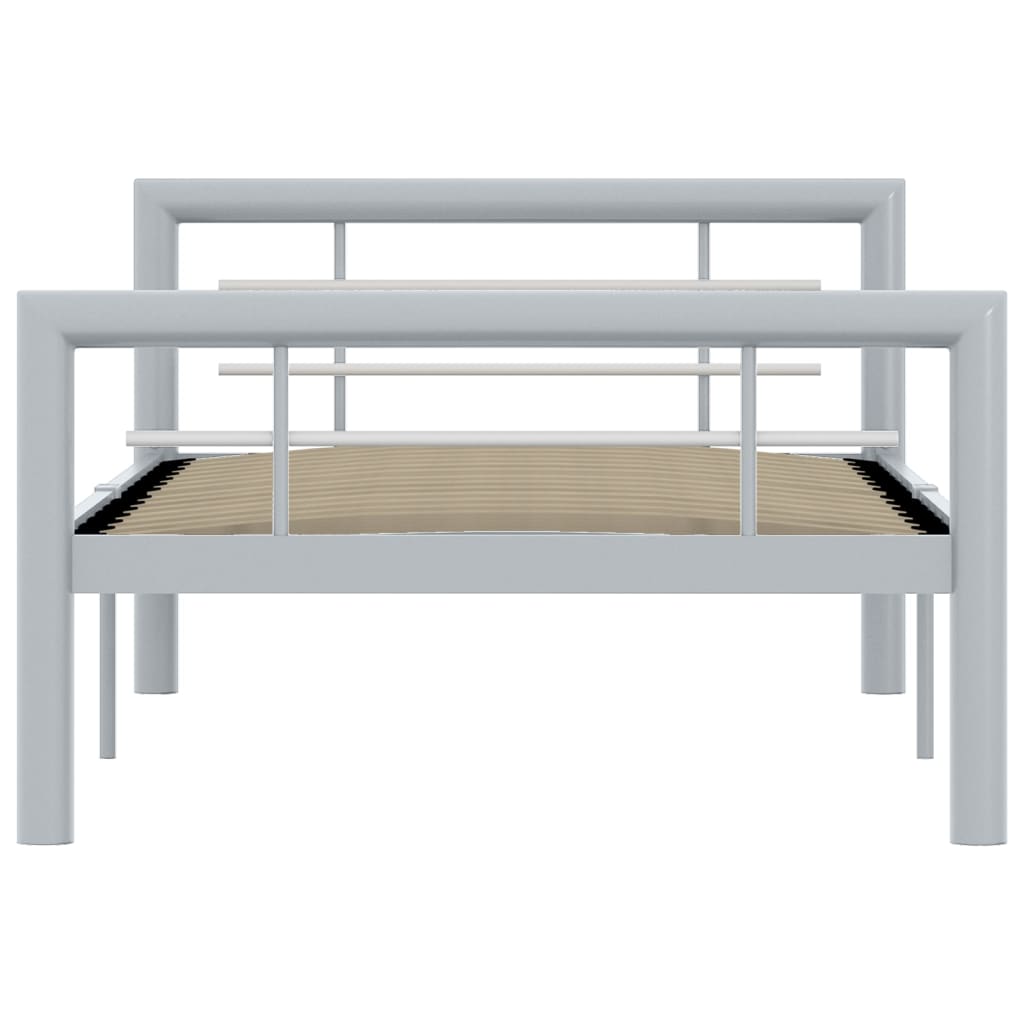 vidaXL Estrutura de cama 100x200 cm metal cinzento e branco