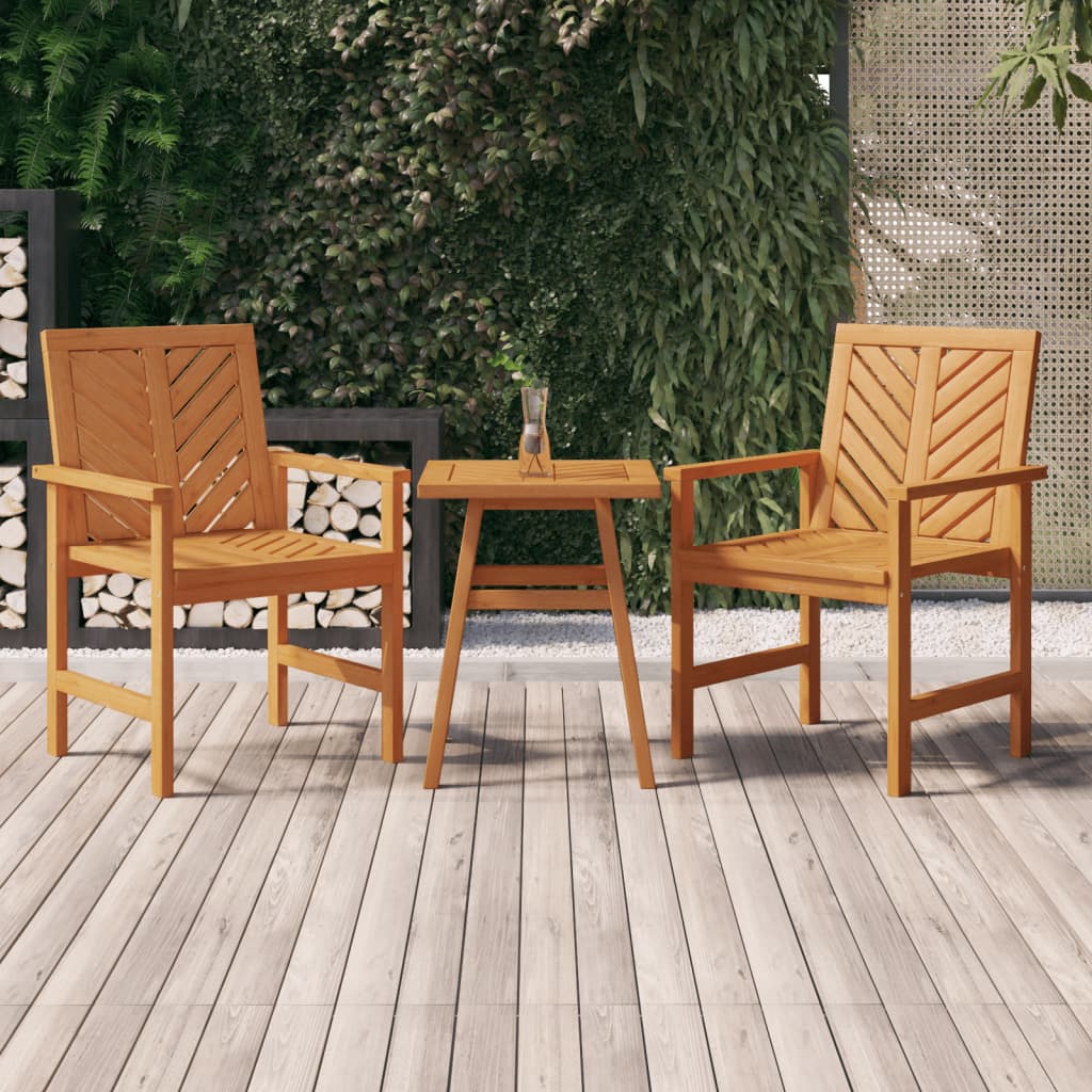vidaXL Cadeiras de jantar para jardim 2 pcs madeira de acácia maciça