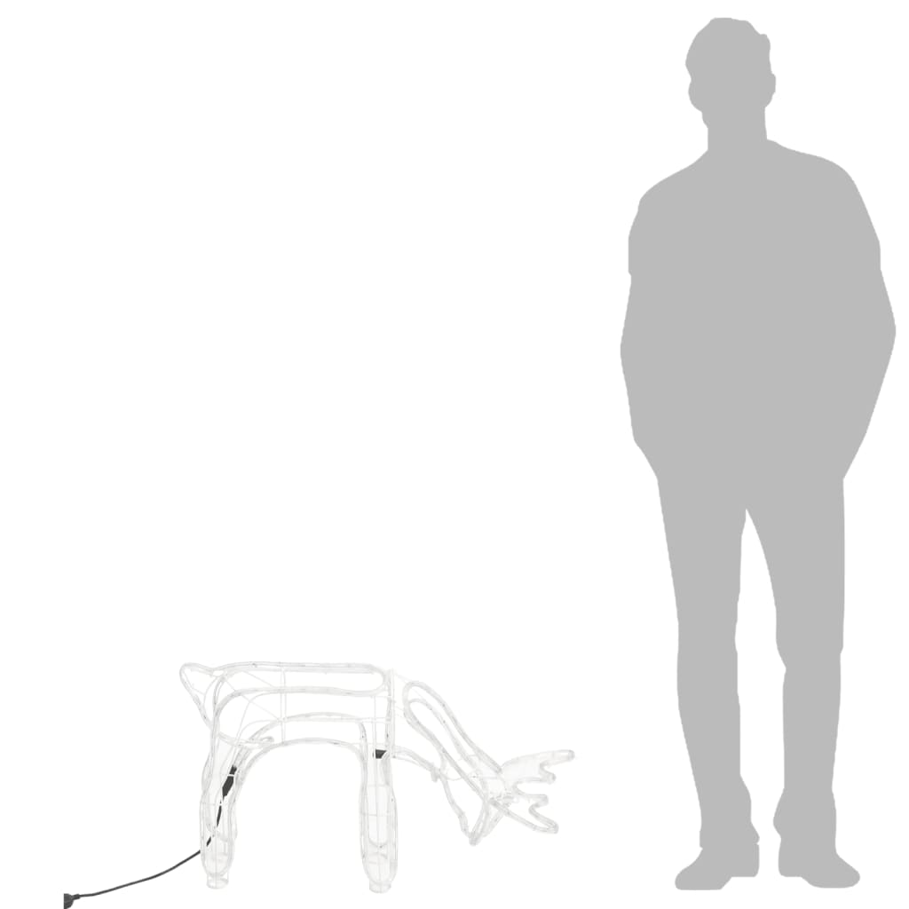 vidaXL Figuras de rena de Natal 3 pcs 73x31x45 cm branco quente