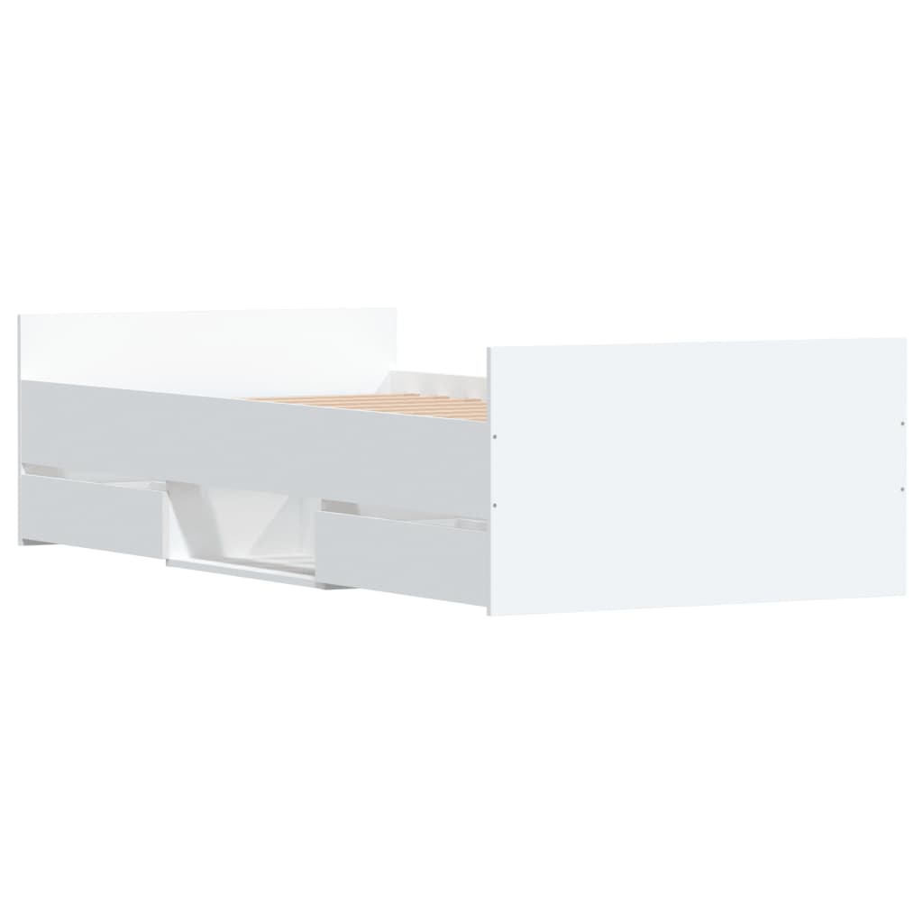 vidaXL Estrutura de cama c/ painéis cabeceira e pés 90x190 cm branco