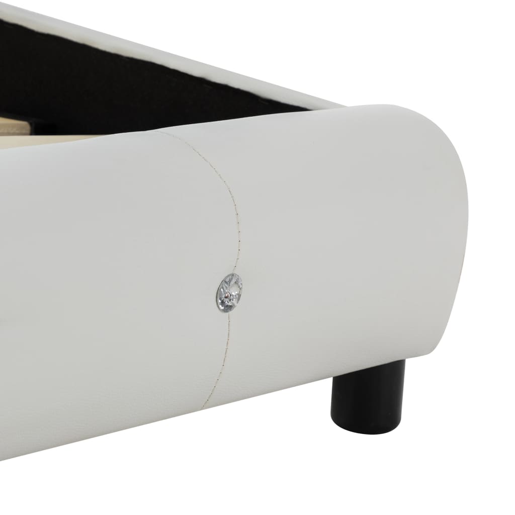 vidaXL Cama + colchão espuma memória 180x200cm couro artificial branco