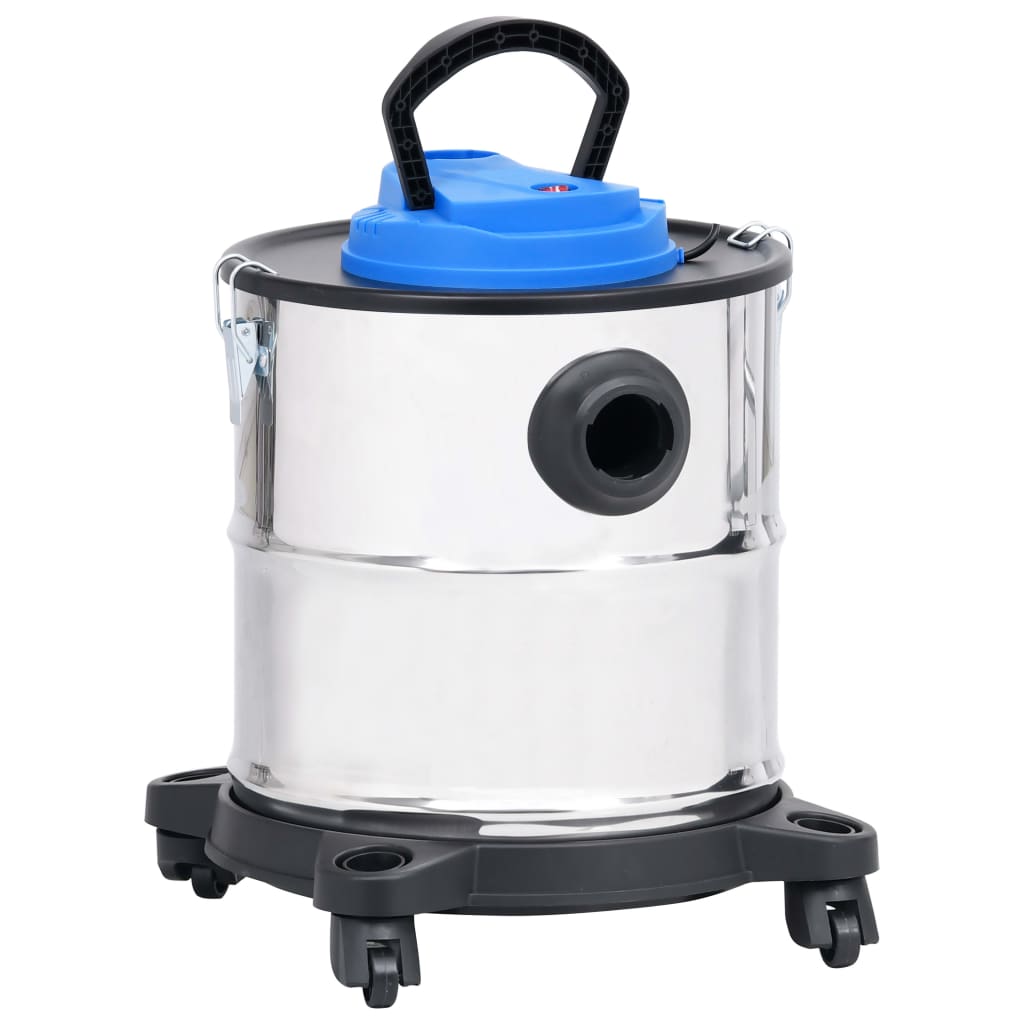 vidaXL Aspirador de cinzas com filtro HEPA 1200 W 20 L aço inoxidável