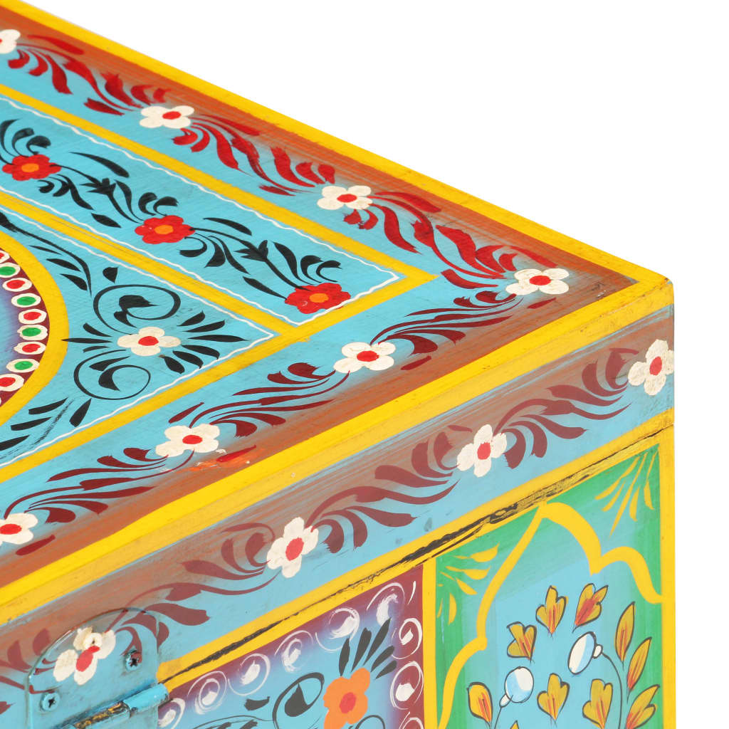 vidaXL Caixa de arrumação pintada à mão 50x40x40 cm mangueira maciça