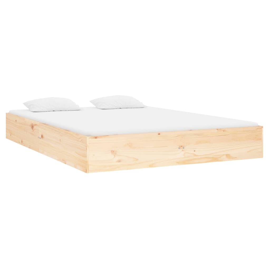 vidaXL Estrutura de cama pequena casal 120x190 cm pinho maciço