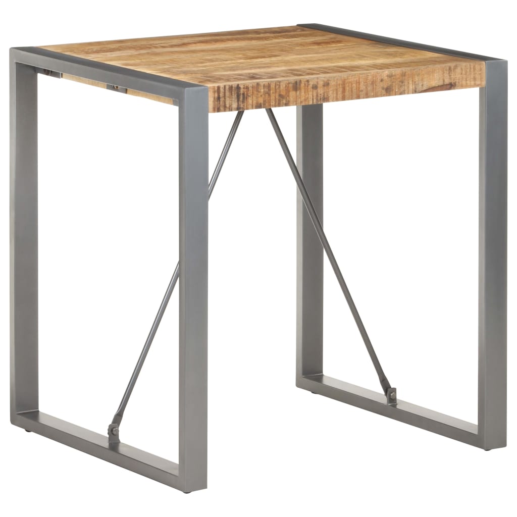 vidaXL Mesa de jantar 70x70x75 cm madeira de mangueira áspera maciça