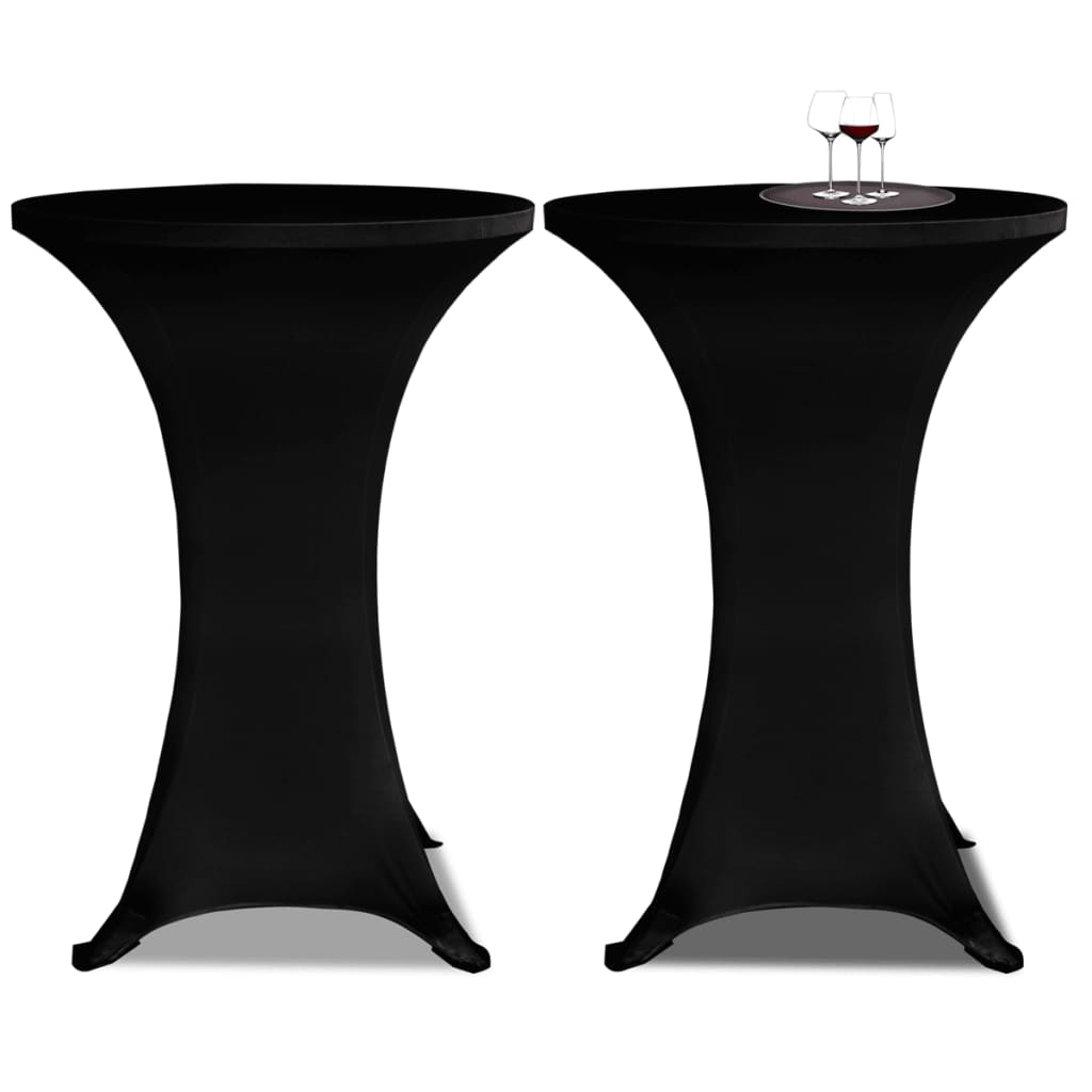vidaXL Capa para mesa de pé elástica Ø80 cm 4 pcs preto