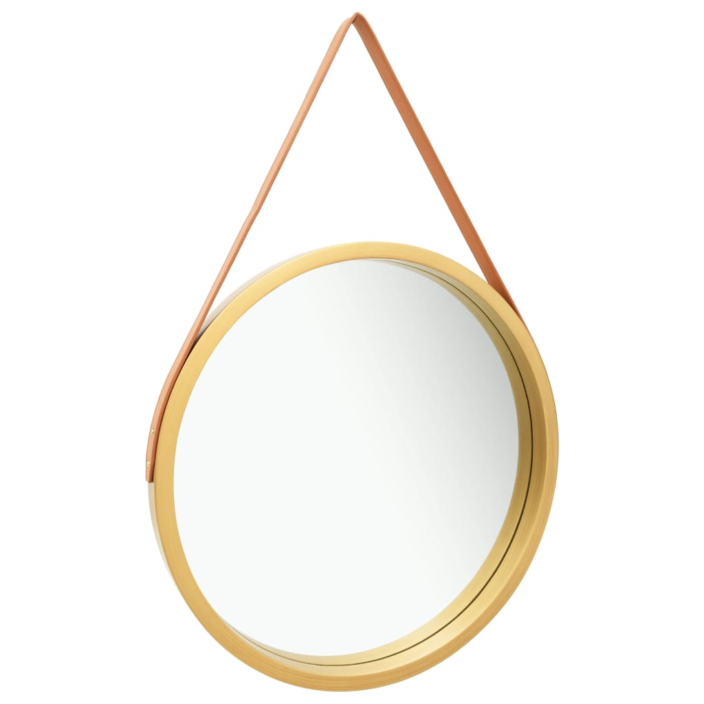 vidaXL Espelho de parede com alça 60 cm dourado