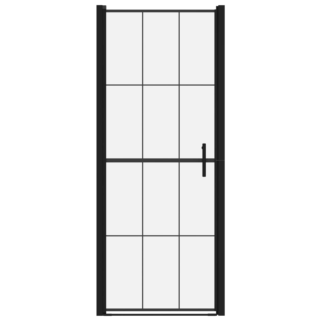 vidaXL Porta de chuveiro vidro temperado 81x195 cm preto