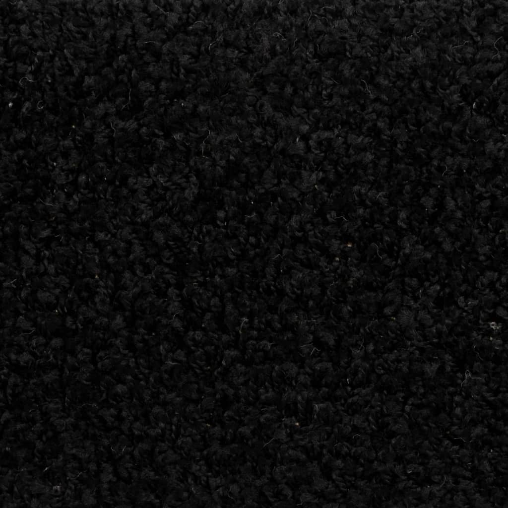 vidaXL Tapetes de escada 15 pcs 65x21x4 cm preto