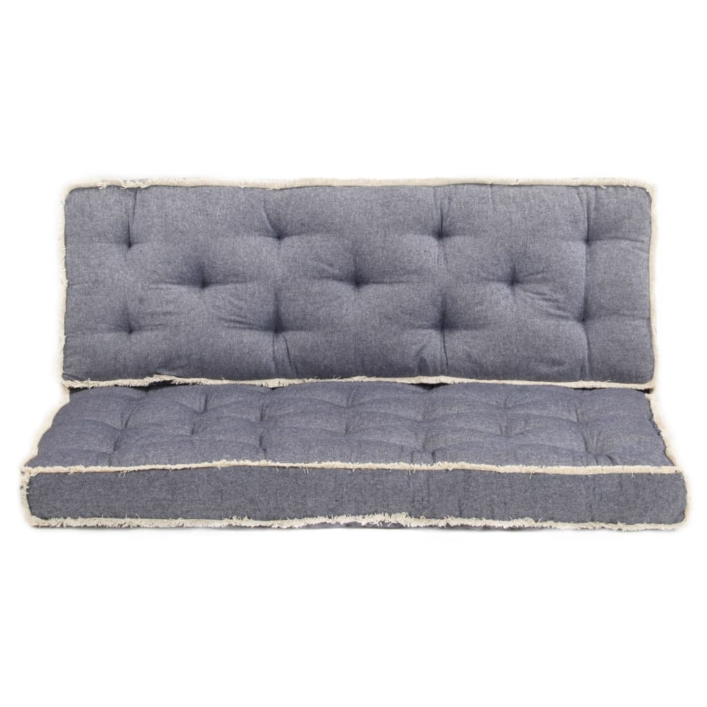 vidaXL 2 pcs conjunto de almofadões para sofá de paletes azul