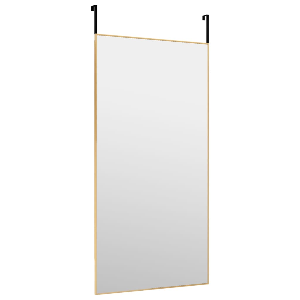 vidaXL Espelho para porta 50x100 cm vidro e alumínio dourado