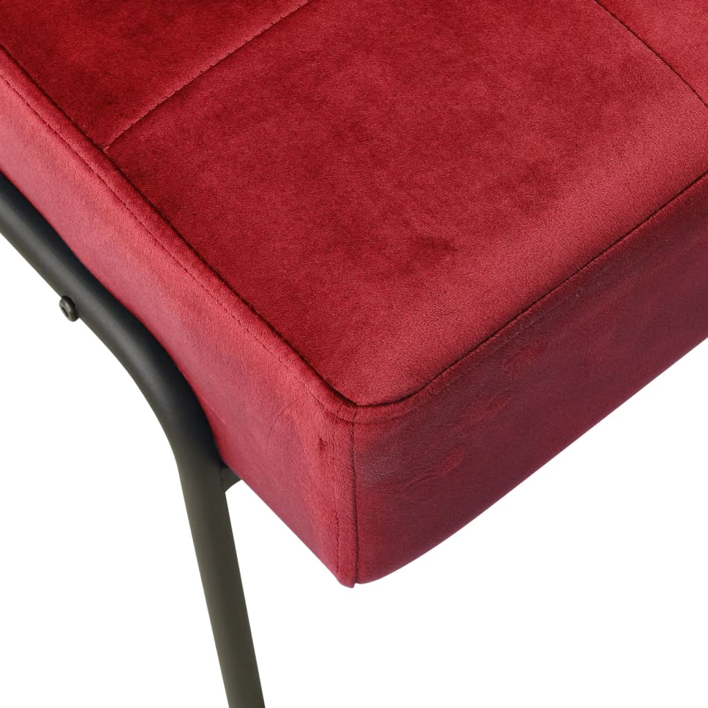 vidaXL Cadeira de descanso 65x79x87 cm veludo vermelho tinto