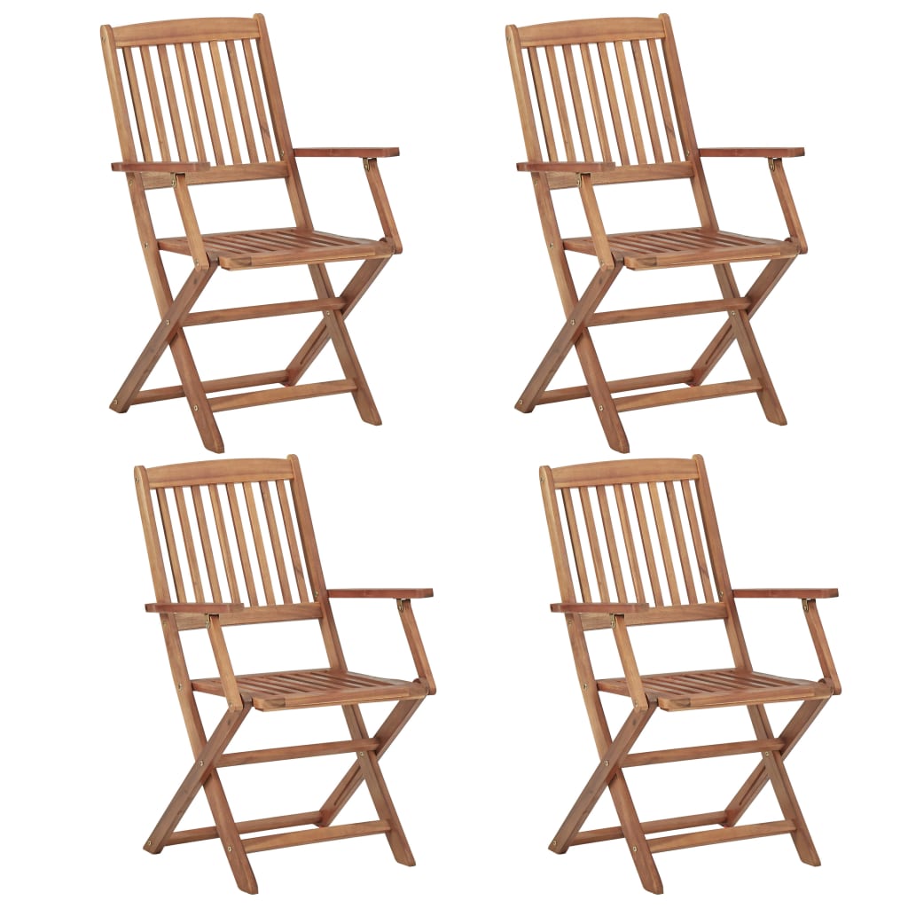 vidaXL Cadeiras de jardim dobráveis 4 pcs madeira de acácia maciça
