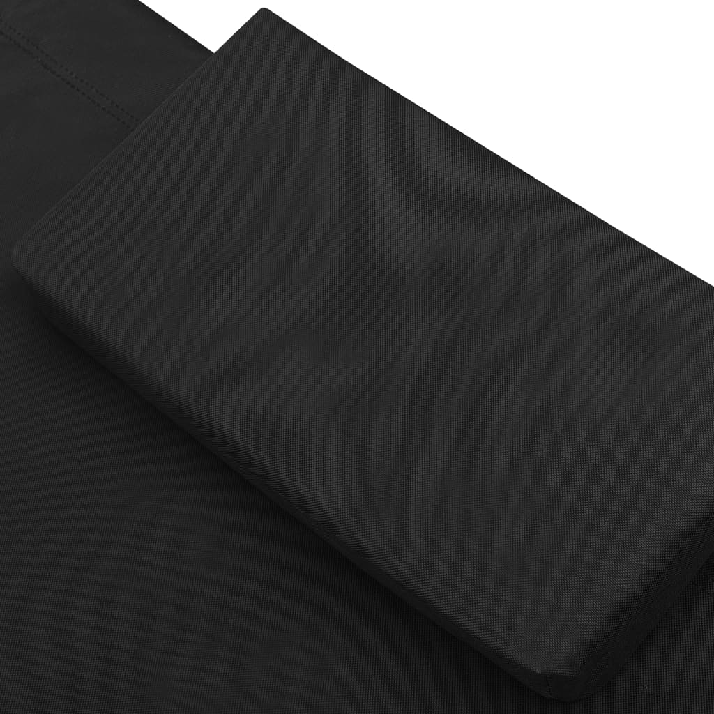 vidaXL Espreguiçadeira de exterior em tecido preto