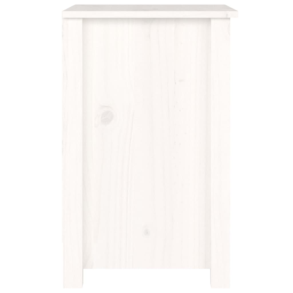 vidaXL Mesa de cabeceira 40x35x55 cm madeira de pinho maciça branco