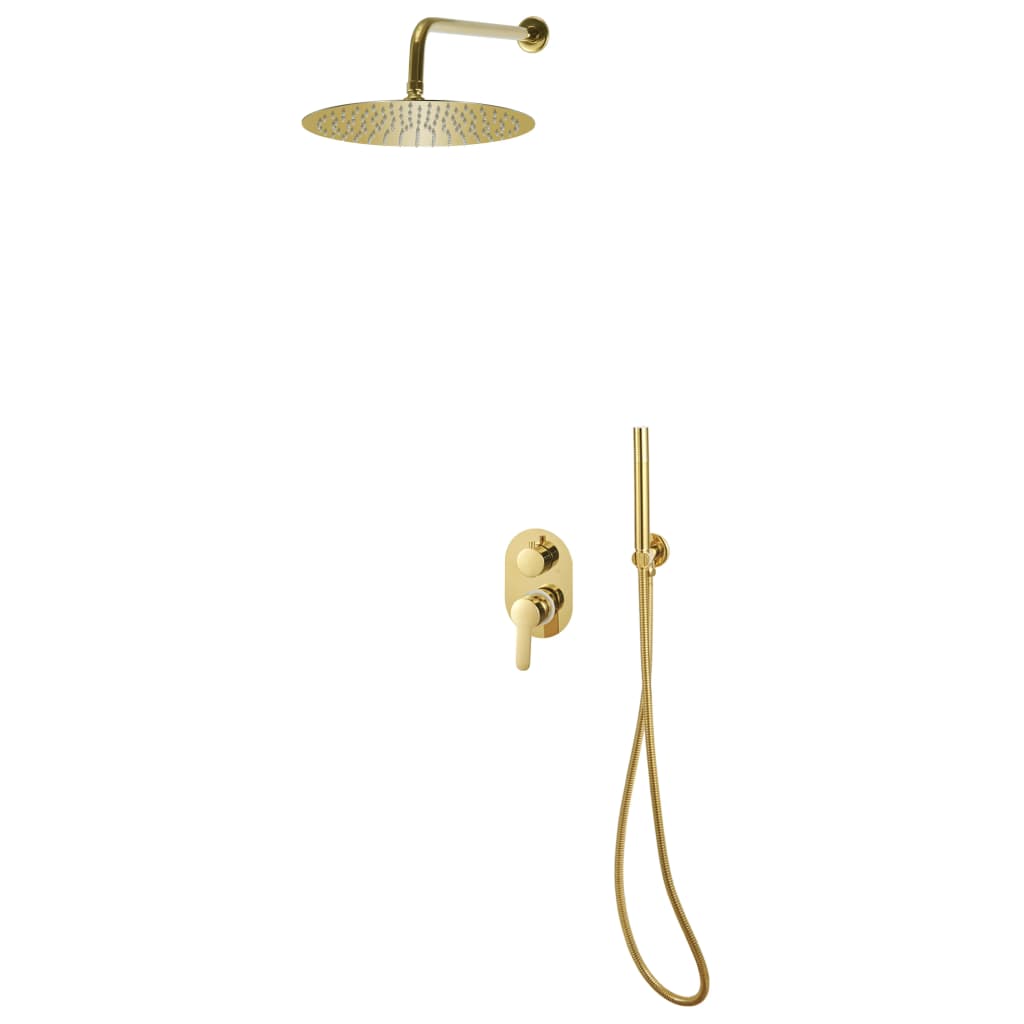 vidaXL Sistema de duche em aço inoxidável 201 dourado