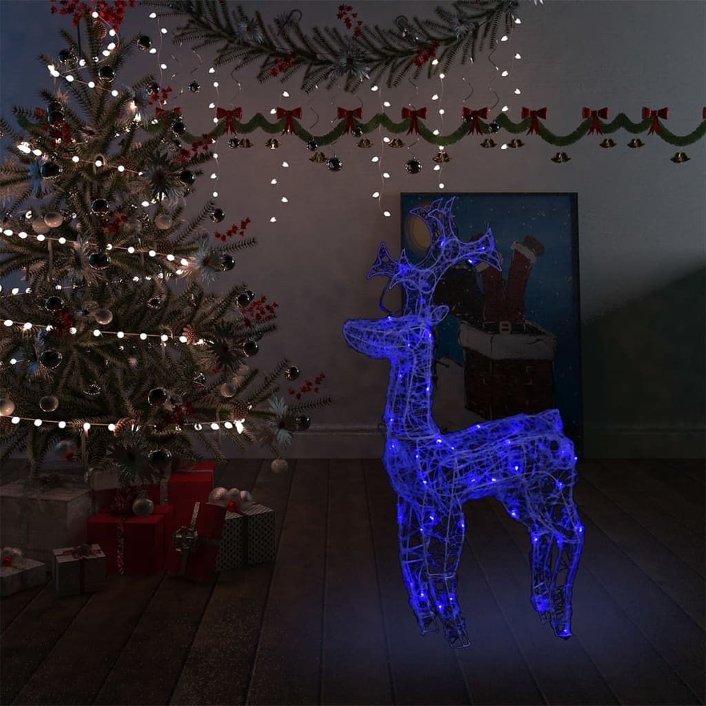 vidaXL Rena decorativa de Natal 90 luzes LED acrílico 60x16x100 cm