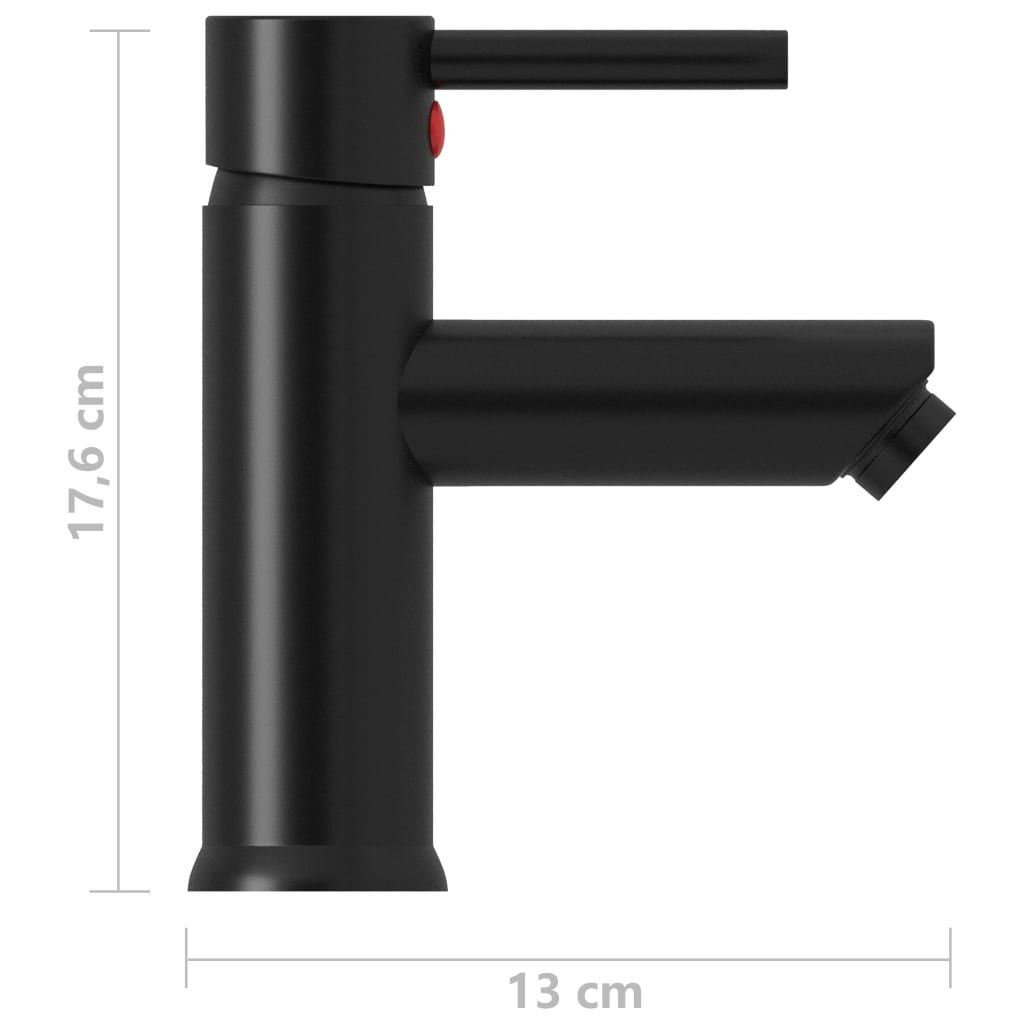 vidaXL Torneira para lavatório de casa de banho 130x176 mm preto