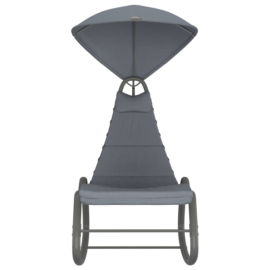 vidaXL Cadeira de baloiço para jardim 160x80x195 cm tecido cinzento