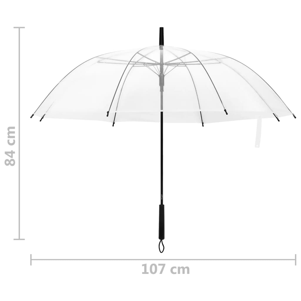 vidaXL Guarda-chuva transparente 107 cm
