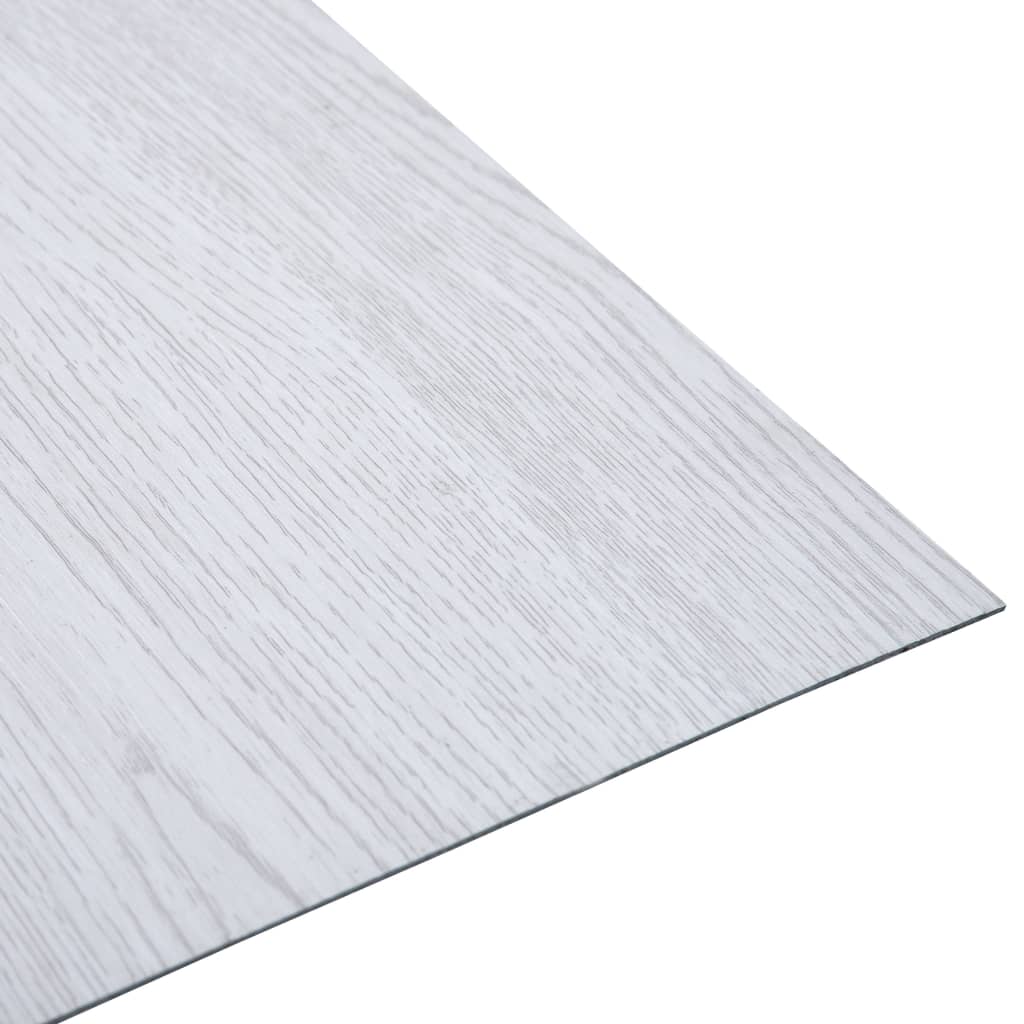 vidaXL Tábuas de soalho autoadesivas 5,11 m² PVC branco