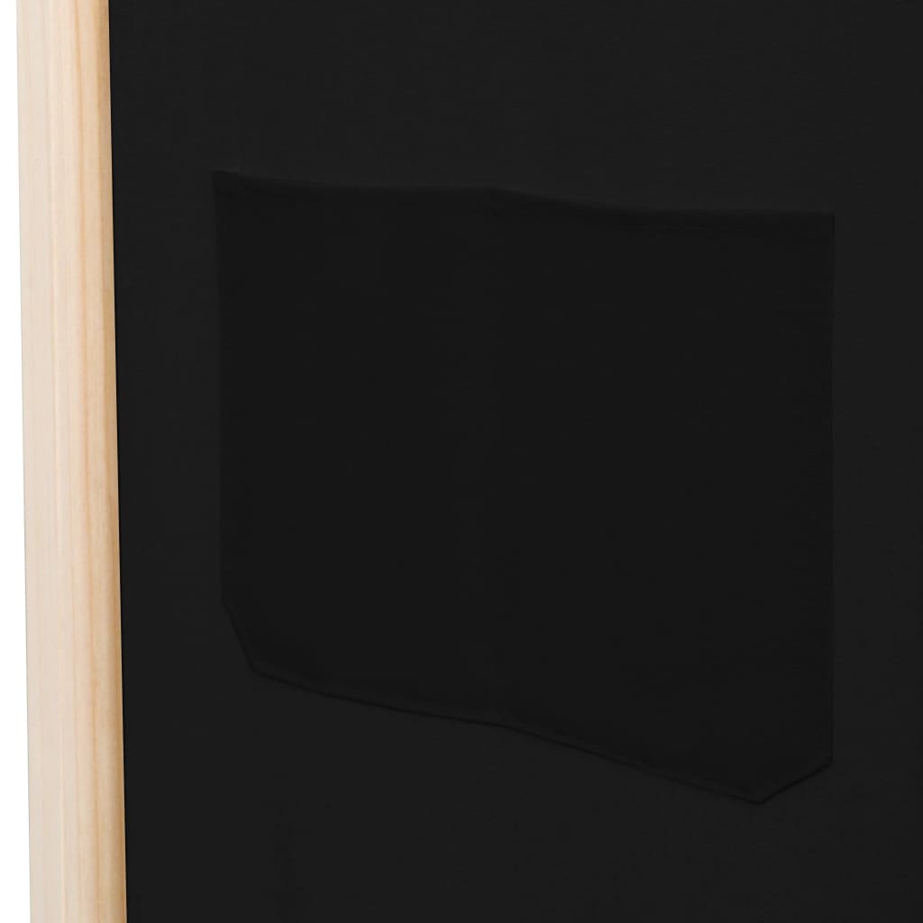 vidaXL Divisória de quarto com 6 painéis 240x170x4 cm tecido preto
