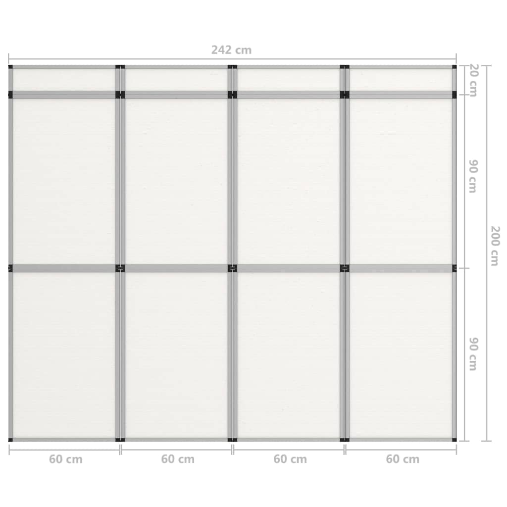 vidaXL Expositor com 12 painéis dobrável 242x200 cm branco