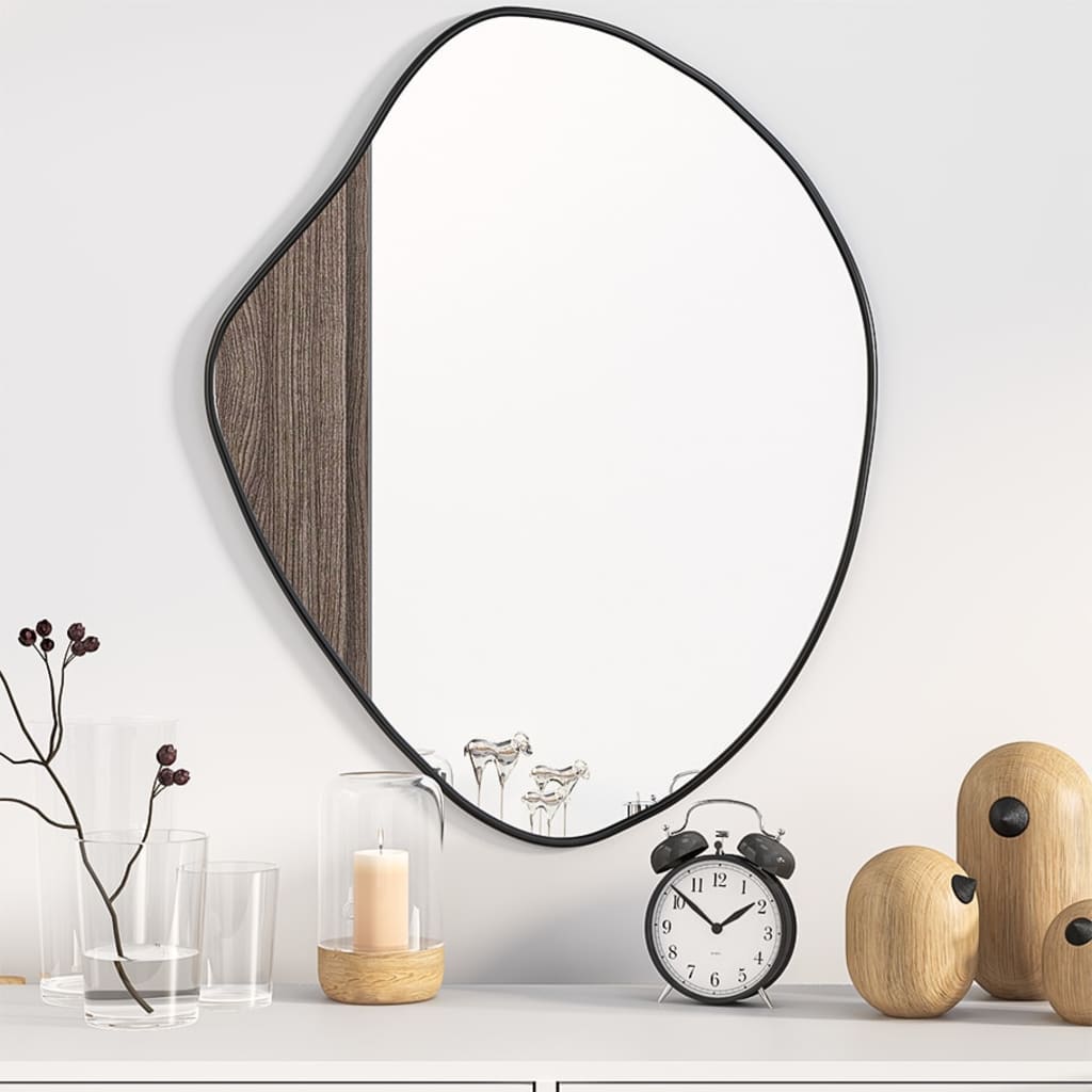 vidaXL Espelho de parede 60x50 cm preto