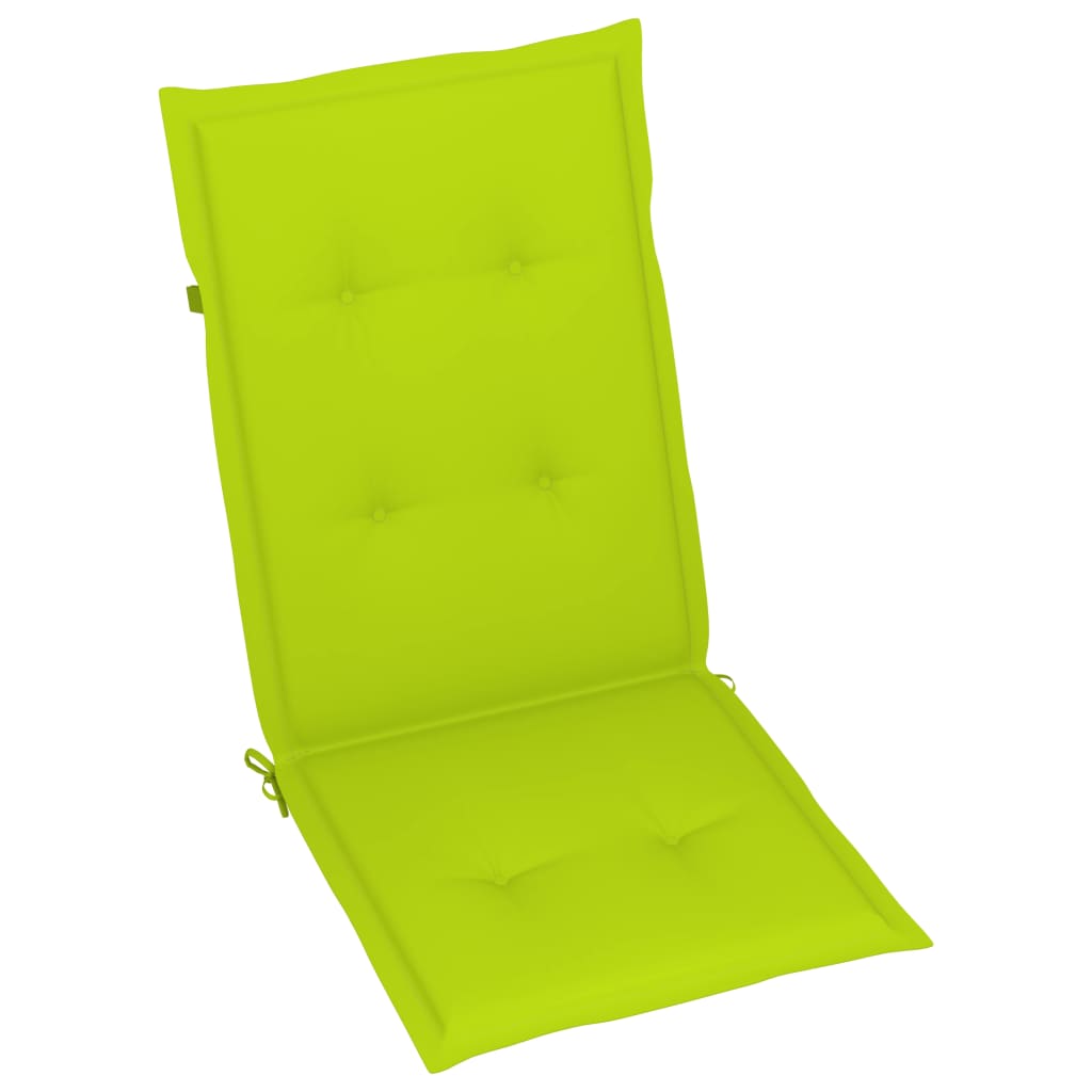 vidaXL Cadeiras de jardim almofadões verde brilhante 6 pcs teca maciça