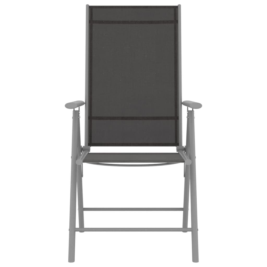 vidaXL Cadeiras de jardim dobráveis 2 pcs textilene preto