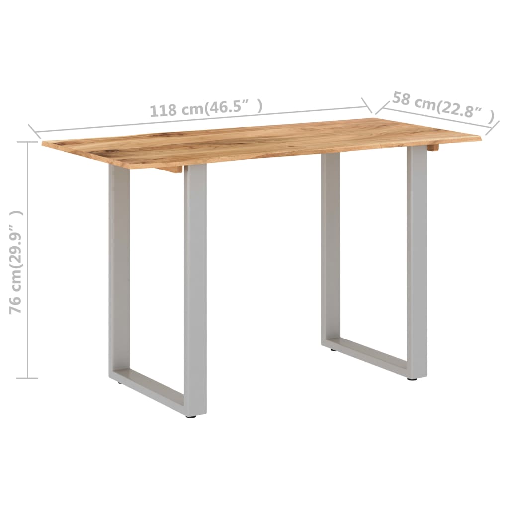 vidaXL Mesa de jantar 118x58x76 cm madeira de acácia maciça