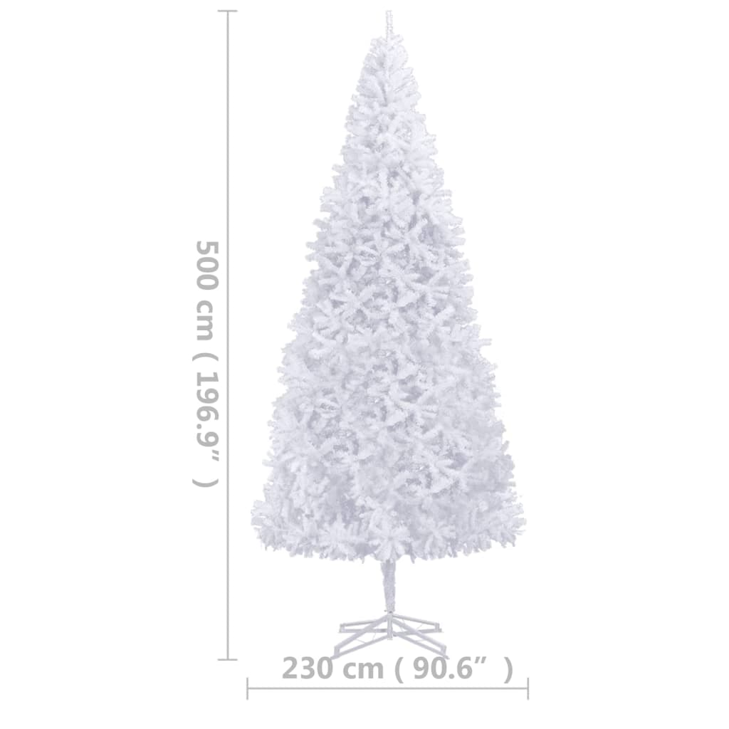 vidaXL Árvore de Natal artificial pré-iluminada 500 cm branco