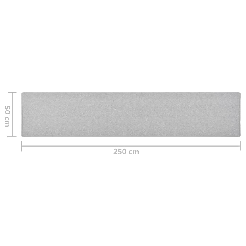 vidaXL Tapete/passadeira 50x250 cm cinzento-claro