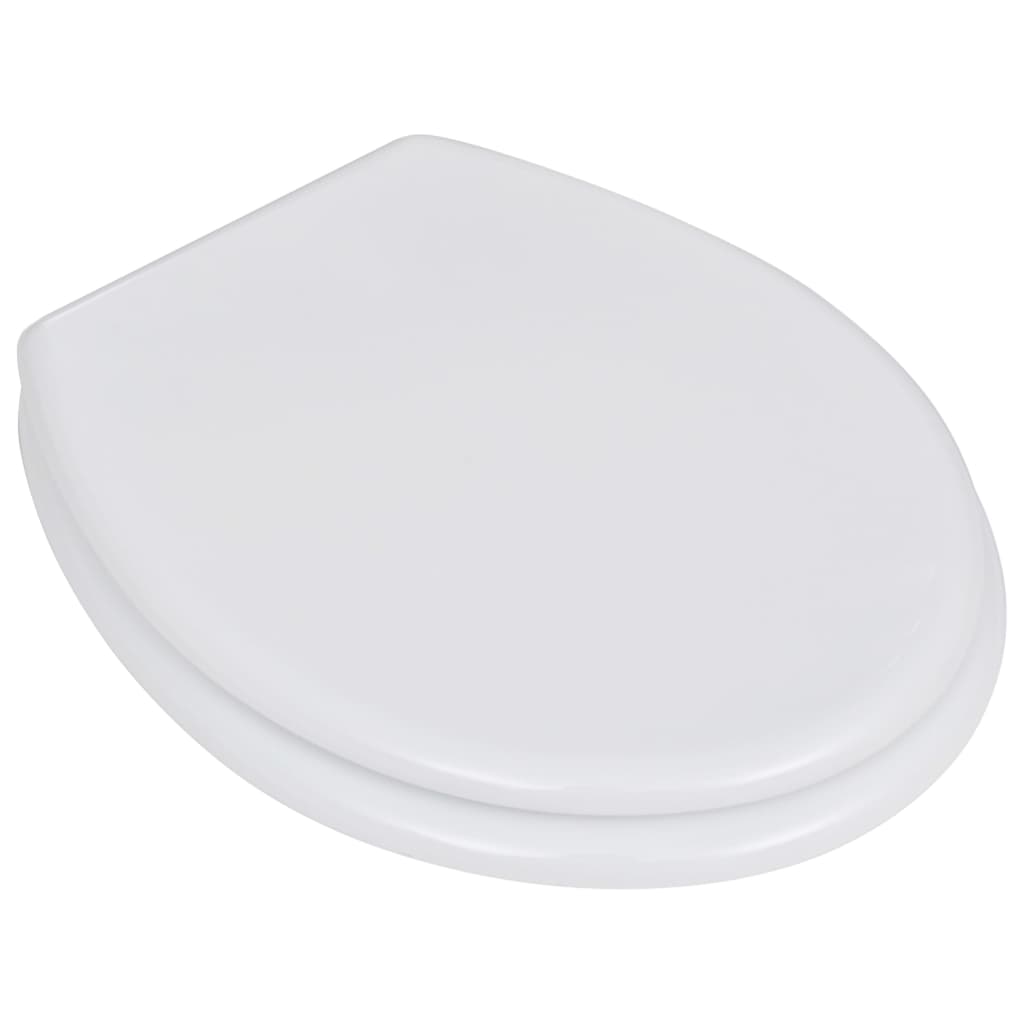 vidaXL Assento de sanita com tampa design simples MDF branco
