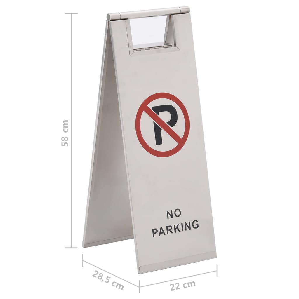 vidaXL Placa de sinalização de estacionamento dobrável aço inoxidável