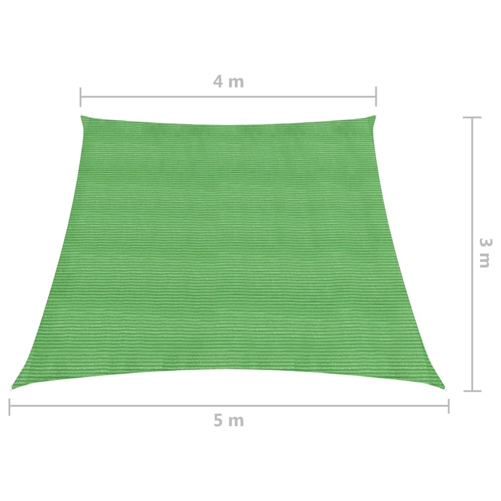 vidaXL Para-sol estilo vela 160 g/m² 4/5x3 m PEAD verde-claro